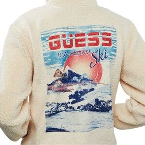 GUESS Philip Sherpa Men's Resort And Lodge Ski Mt. Fuji Sun Graphic Size M